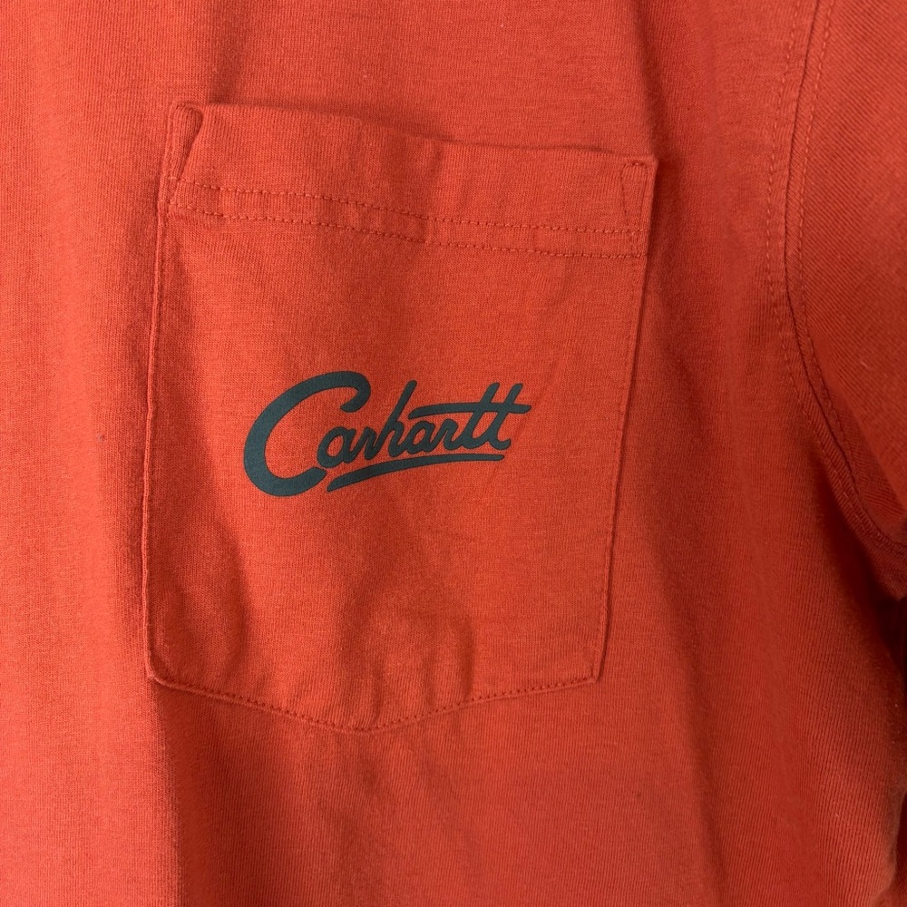 Carhartt Men’s Orange Outdoors Logo T-Shirt Medium - Picture 3 of 7